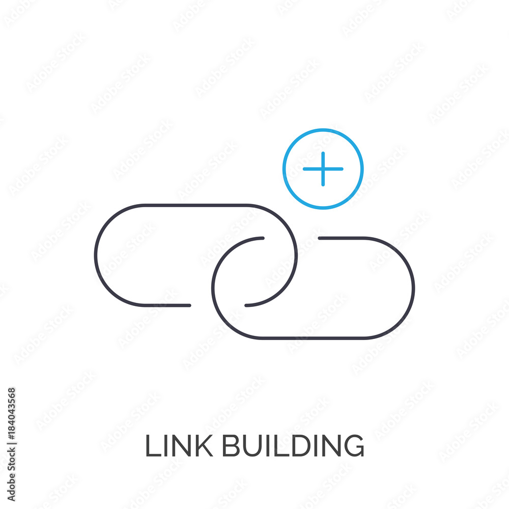 link building vector thin line icon link building vector thin line icon