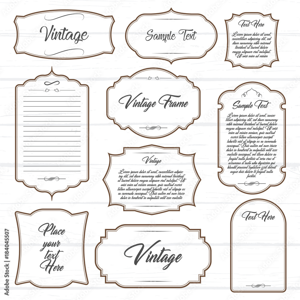 Frames with ornament text vector