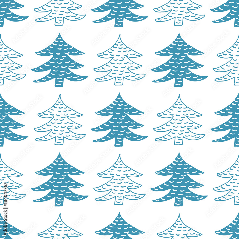 seamless vector pattern winter spruce