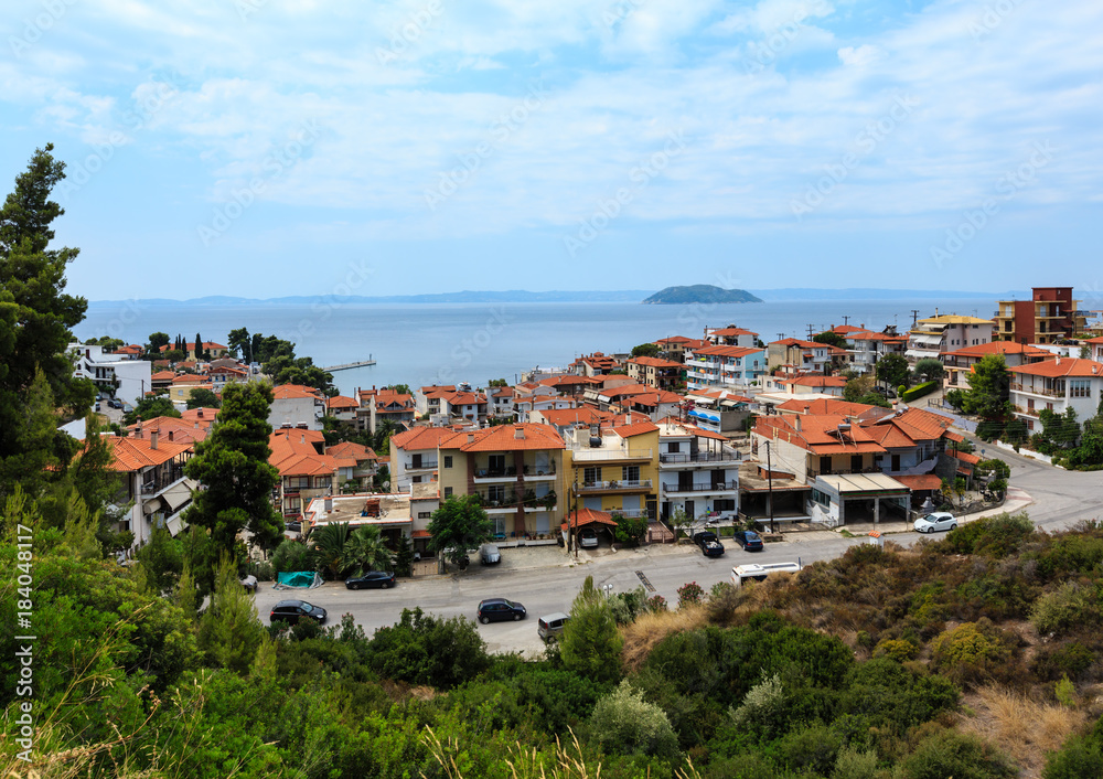 Summer Neos Marmaras village (Sithonia, Greece).