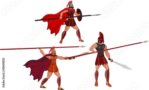 Photography Vector set of ancient macedonian warriors