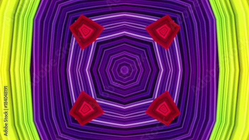Abstract colorful motion background. Kaleidoscope. Seamless loop.