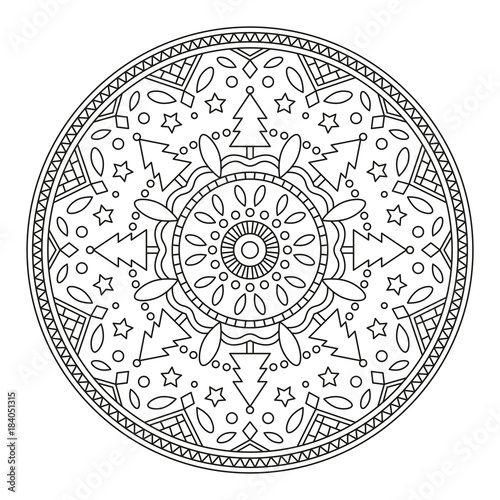 Christmas Mandala for Coloring