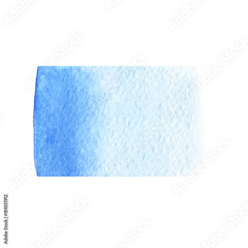 Hand painted blue watercolor gradient texture isolated on the wh