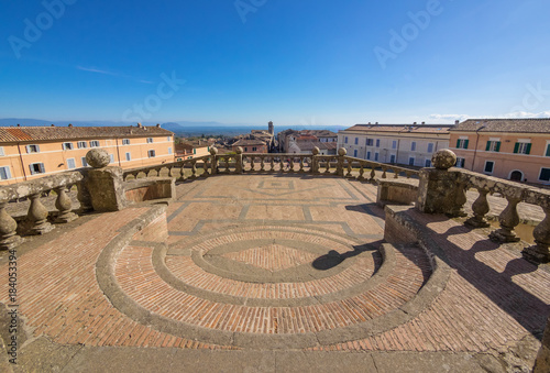 Caprarola, Italy - The historic center and Palazzo Farnese, an awesome ancient Villa with garden in province of Viterbo, Lazio region, central Italy photo