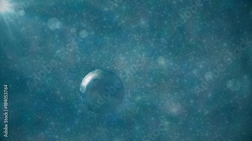 Movement of celestial bodies in space. Earth, Sun.
