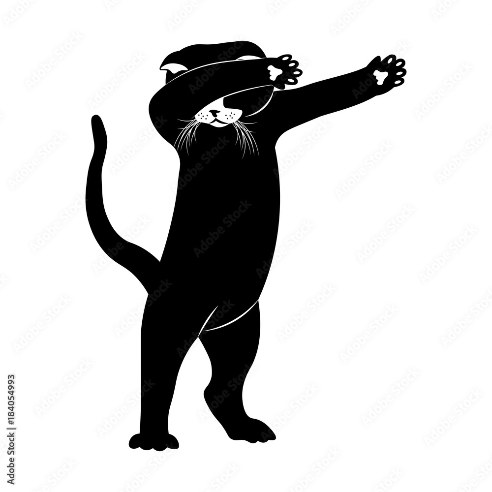 cat dance. vector illustration. Stock Vector | Adobe Stock