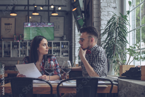 Young people in cafe