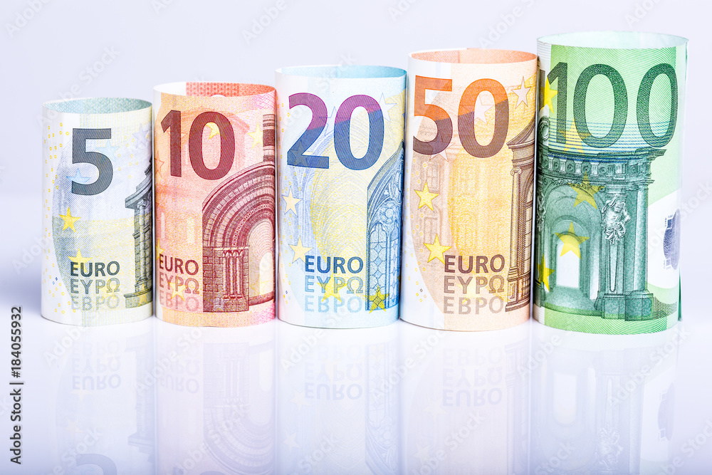 Geldrollen, Banknoten, Euro