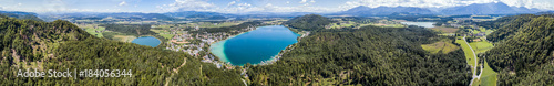 Drone view on lake Klopeiner See, Austria