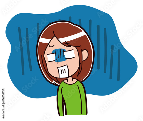 悩みを抱える女性のイラスト