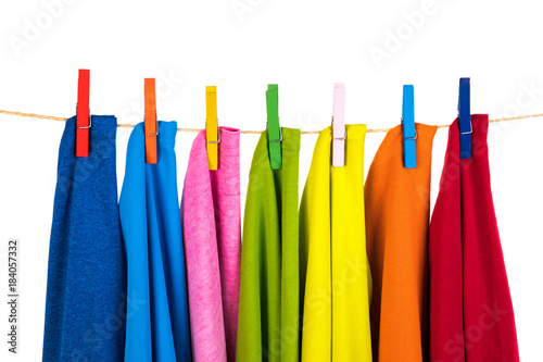 clothes and colorful clothespins