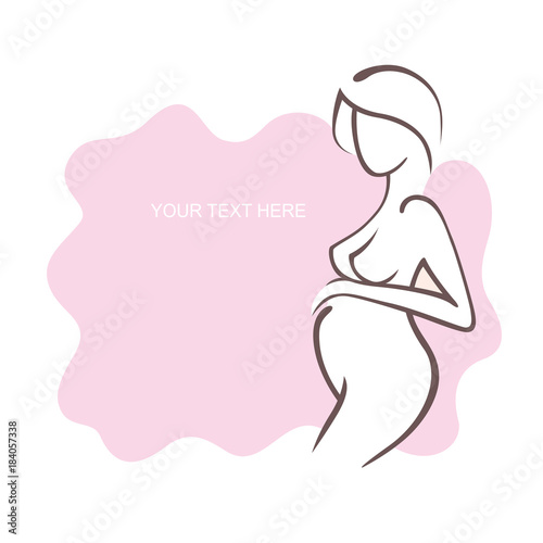 Sporty fit woman in the gym. Picture of a beautiful sexy girl with dumbbells in her hands. Vector illustration of a graphic outline silhouette