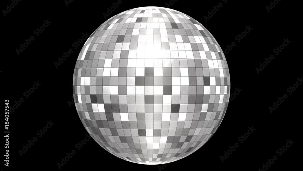 Disco Ball Alpha Channel Loop Silver