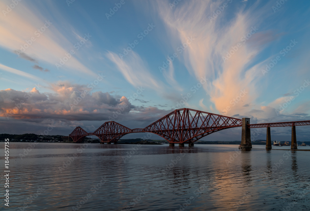 Naklejka premium The Forth Rail Bridge crossing between Fife and Edinburgh, Scotland