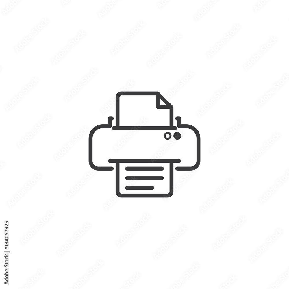 printer symbol icon. pixel perfect outline line style template. printer symbol icon. pixel perfect outline line style template.