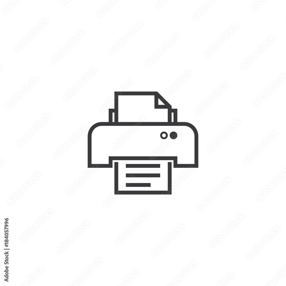 printer symbol icon. pixel perfect outline line style template. printer symbol icon. pixel perfect outline line style template.