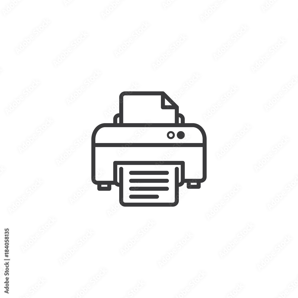 printer symbol icon. pixel perfect outline line style template. printer symbol icon. pixel perfect outline line style template.