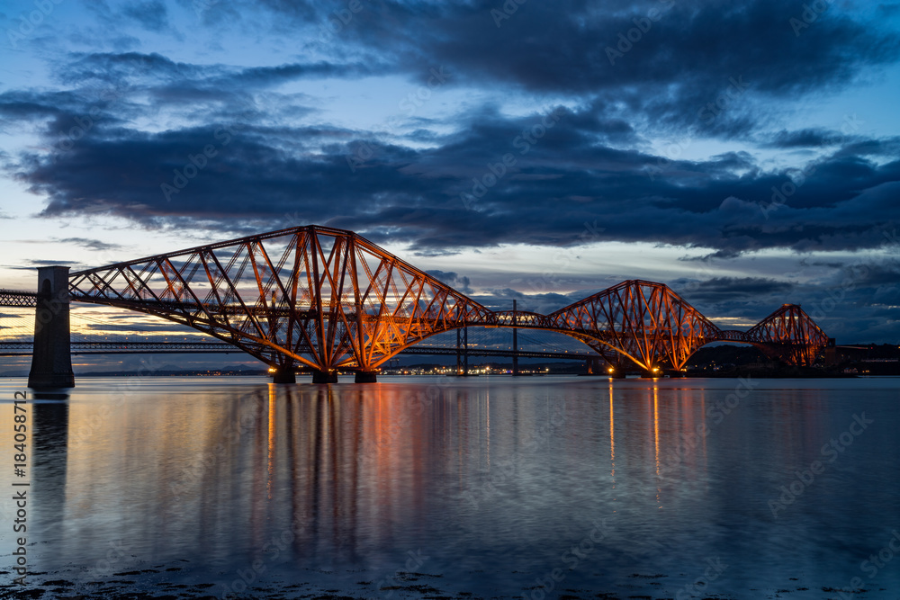 Fototapeta premium The Forth Rail Bridge crossing between Fife and Edinburgh, Scotland