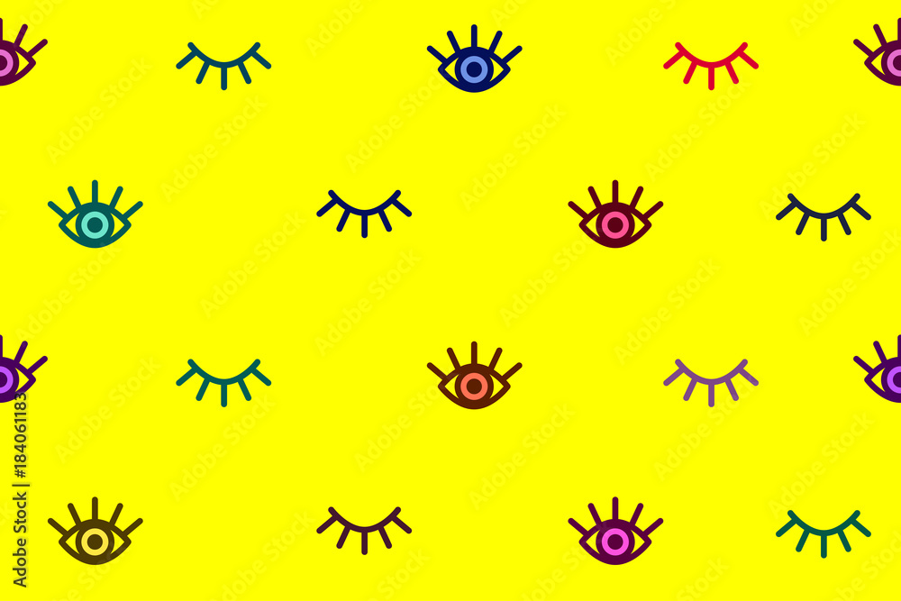 Fototapeta premium Banner with cartoon eyes