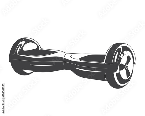 Electrical self balancing scooter modern eco transport silhouette