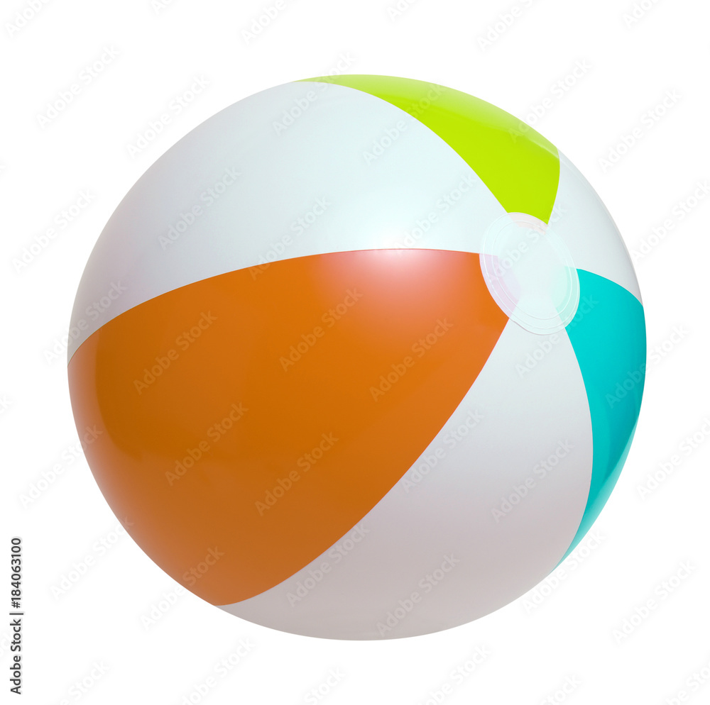 Beach ball on a white