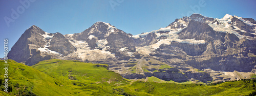 swiss, pano view on Eiger, Monk and Jungfrau photo