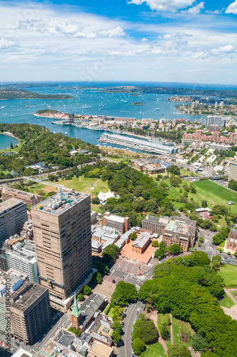 Aerial view of Sydney suburbs and Botanic Garden © Olga K