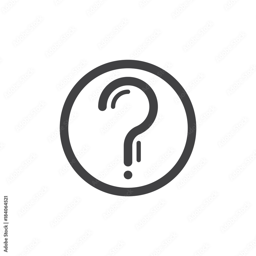 Question mark in a circle line icon, outline vector sign, linear style pictogram isolated on white. Symbol, logo illustration. Thick line design. Pixel perfect vector graphics Question mark in a circle line icon, outline vector sign, linear style pictogram isolated on white. Symbol, logo illustration. Thick line design. Pixel perfect vector graphics
