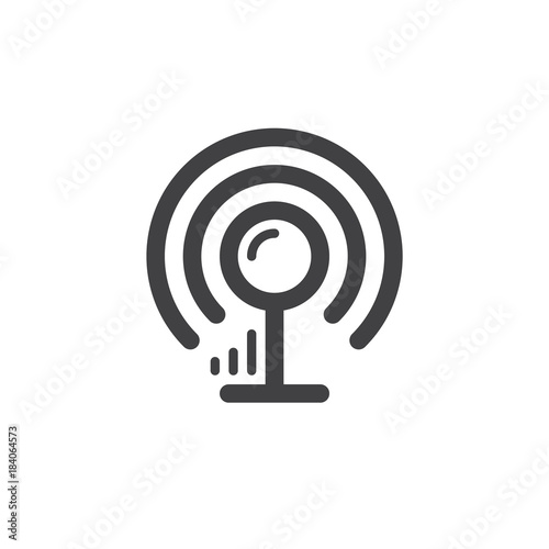 wireless signal antenna line icon, outline vector sign, linear style pictogram isolated on white. Symbol, logo illustration. Thick line design. Pixel perfect vector graphics