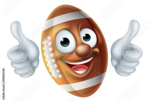 American Football Ball Cartoon Character