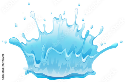 Water splash pattern on white background