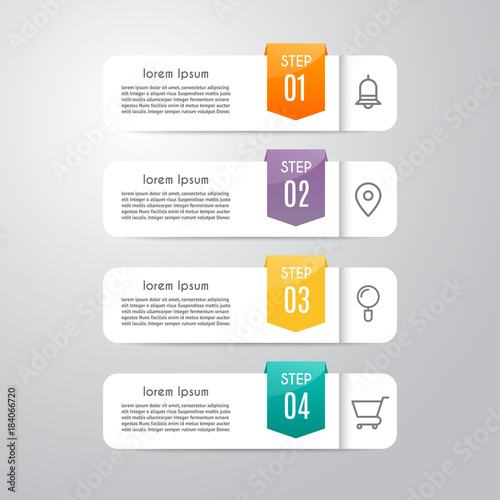 Infographic design vector and marketing icons can be used for workflow layout, diagram, annual report, web design. Business concept with 4 options, steps or processes