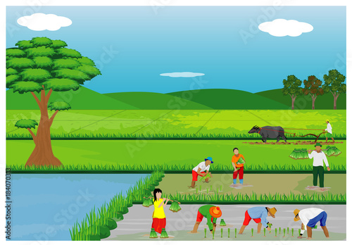 lifestyle of farmer vector design