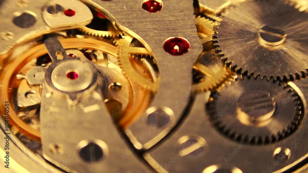 detail shot of a silver clock work