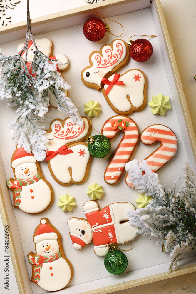 Gingerbread  christmas cookies set