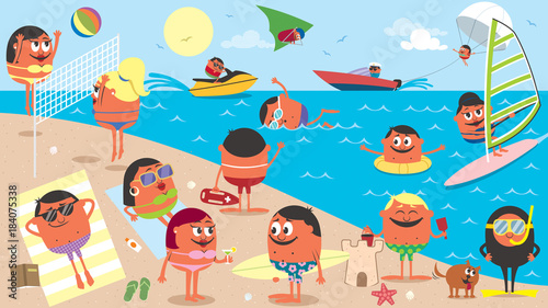 Beach Landscape Cartoon