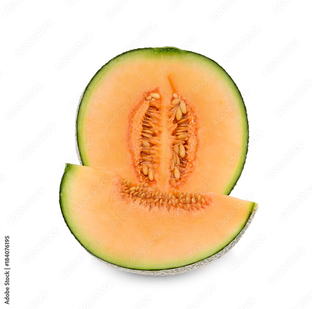 cantaloupe melon isolated on white background