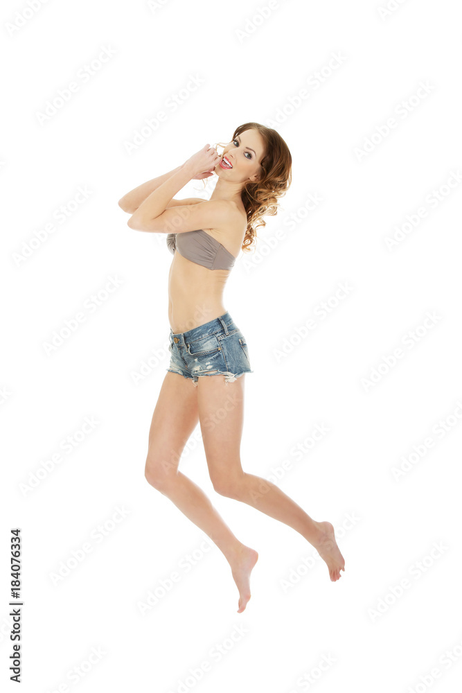 Woman In Shorts Stock Photos and Images - 123RF