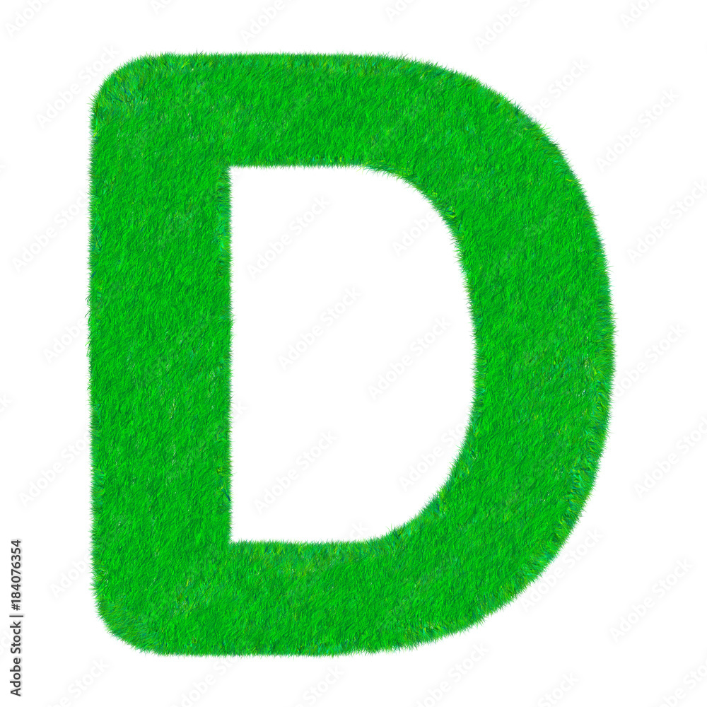 Letter of green fresh grass isolated on a white background Letter of green fresh grass isolated on a white background