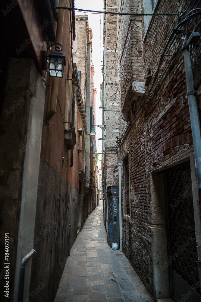 Beautiful photo street of Venice , Italy .