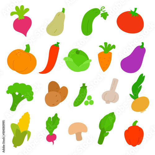 vegetables set. flat design