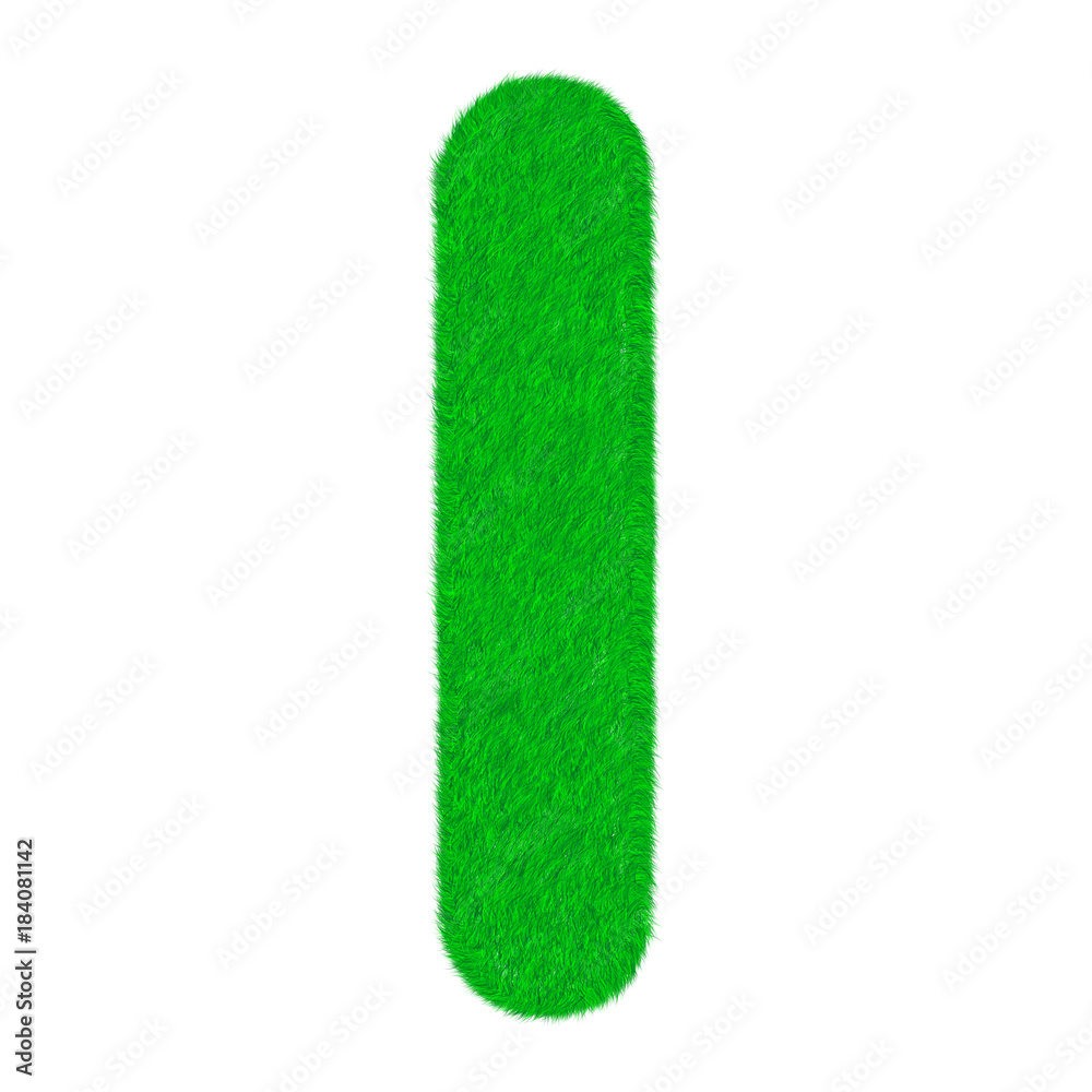 Letter of green fresh grass isolated on a white background Letter of green fresh grass isolated on a white background