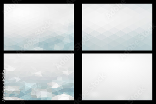  Background with triangle gray pattern, Abstract mosaic background, Polygonal background - set