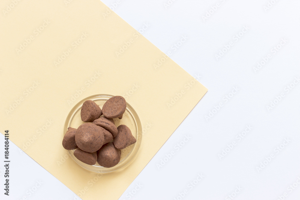 Chocolate truffles. Minimalism style. Chocolate truffles. Minimalism style.