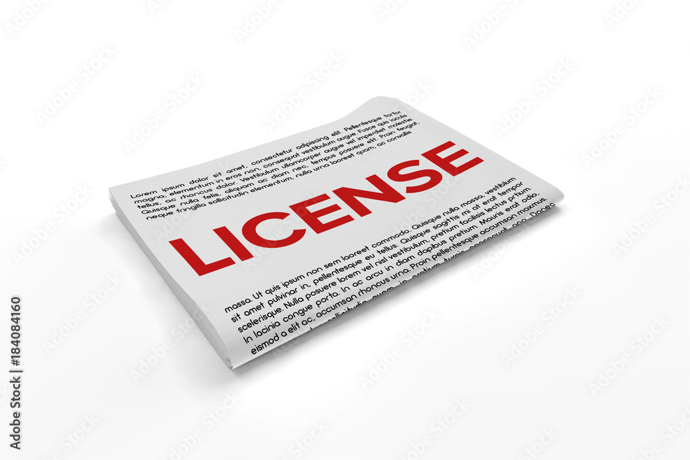 License on Newspaper background License on Newspaper background
