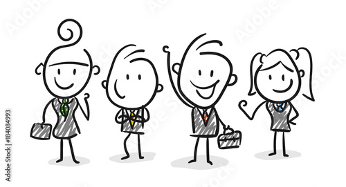 Strichfiguren / Strichmännchen: Business, Businessleute. (Nr. 157)