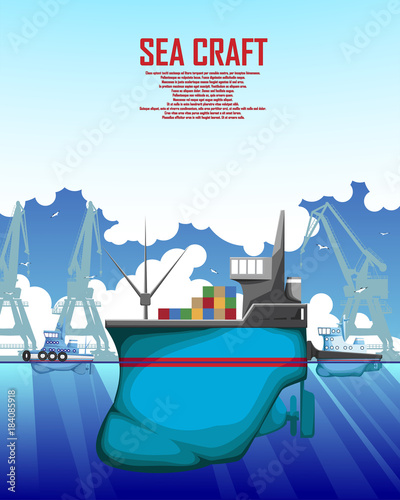 Illustration on a merchant sea merchant poster