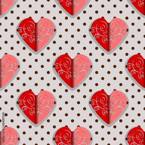 Vector illustration of Valentine's Day background. Abstract decorative hearts