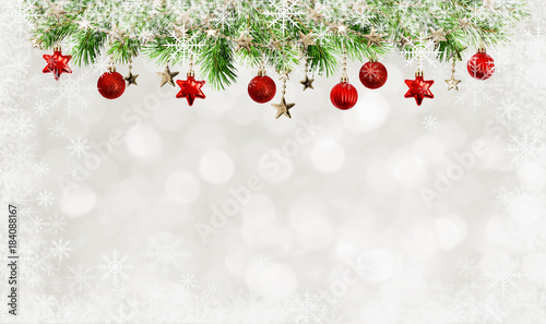 Christmas tree twigs, balls...